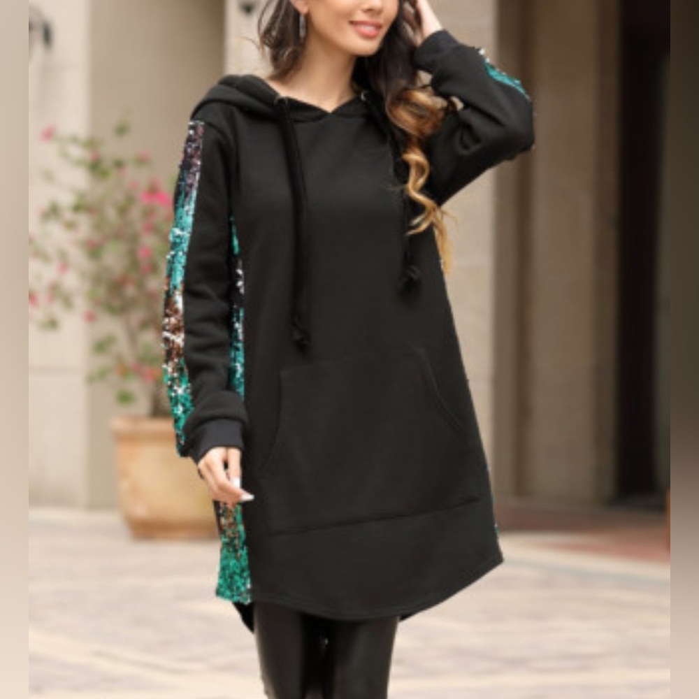 Z Avenue USA Gray Sequin-Embellished Hoodie